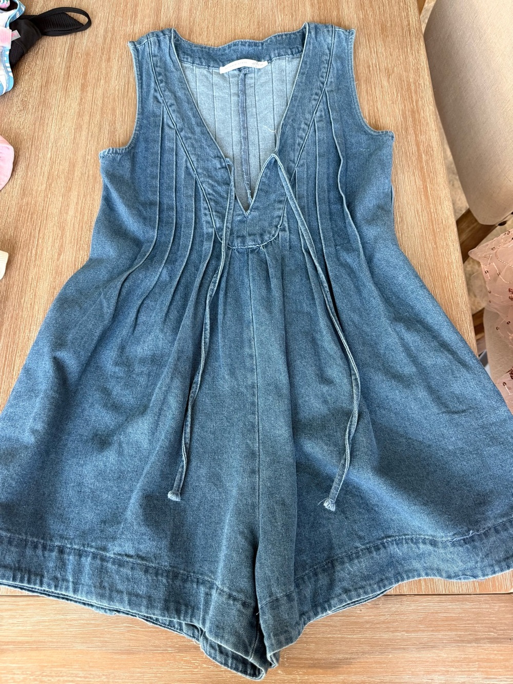 Altar’d State, Evie Denim Romper, medium wash, lightweight, Medium - Picture 5 of 9